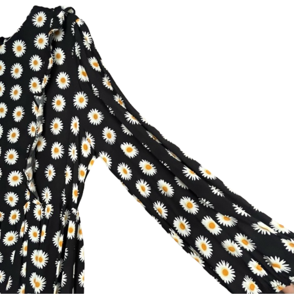Zara Daisy Ruffled Tiered Long Sleeve Maxi Dress Womens size Small - Picture 5 of 8